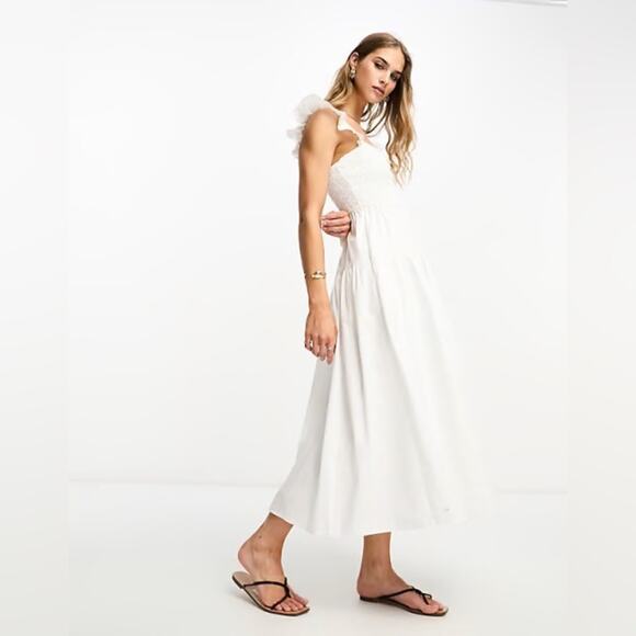 Abercrombie Ruffle Smocked Midi - Picture 1 of 9